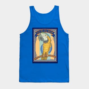 Cute African Blue and Gold Macaw with blue trim Tank Top